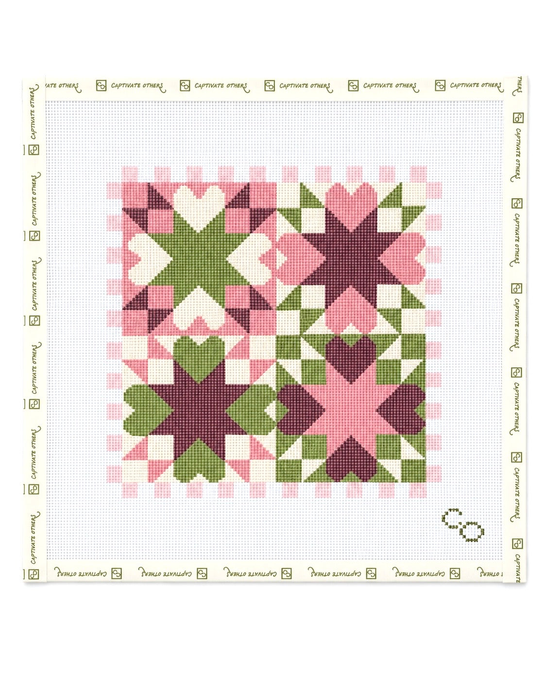 Heart Quilt Needlepoint Canvas