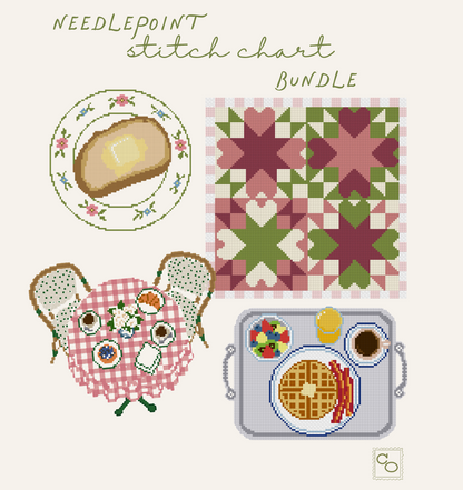 Cozy Girl: Needlepoint Stitch Chart Bundle