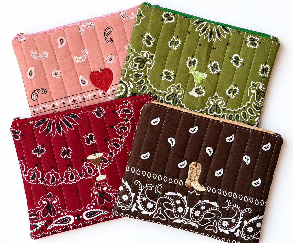 Embroidered Icon Pouch 8x10