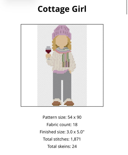 Cottage Girl: Needlepoint Stitch Chart Bundle